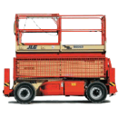 Saxlift, 14,2 m utomhusg&aring;ende 4-hjulsdriven, batteri/diesel