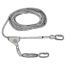 Falld&auml;mplina, 15 meter med glidl&aring;s