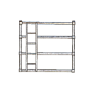 Stegram bred 3-pinnar med stege