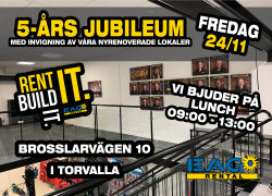 5-årsjubileum i Östersund i nyrenoverade lokaler 24/11