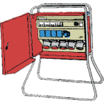 Undercentral med stativ, 32 amp